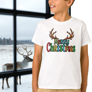 Helle frohe Weihnachten mit Geweih T-Shirt