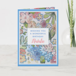 Helle fröhliche Blume Happy Birthday Custom Card Feiertagskarte