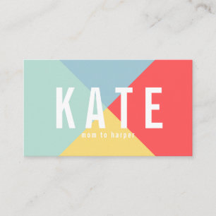Helle fröhliche Colors Mommy Card Telefonnummerkarte
