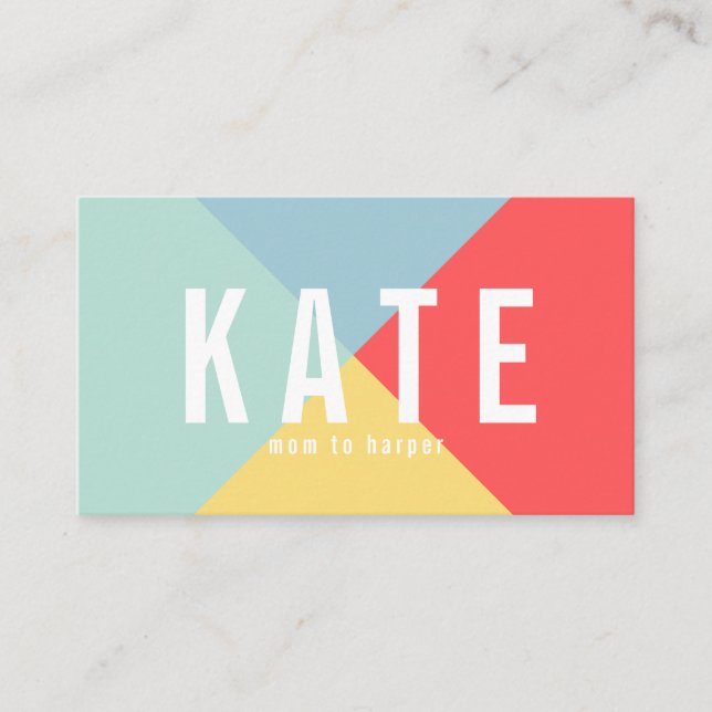 Helle fröhliche Colors Mommy Card Telefonnummerkarte (Vorderseite)