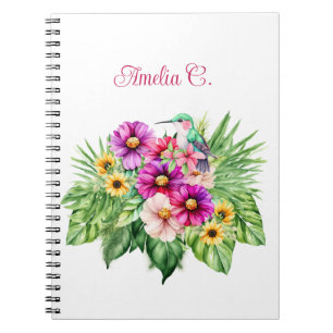 Helle, fröhliche Sonnenblumen & tropische Notizblock