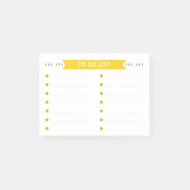Helle Fröhliche To-Do-Liste Post-it Klebezettel (Vorderseite)