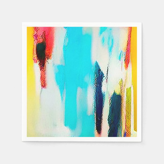 Helle, fröhliche und moderne Kunst Abstrakt Serviette (Vorderseite)