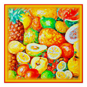 "Helle Früchte" Niedliche Malerei. Jetzt kaufen Poster