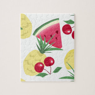 Helle Früchte und Beeren auf weiß. Puzzle