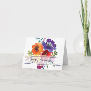 Helle Frühlings-Aquarell-Blumenkarte Karte