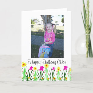 Helle Frühlingsblumen individuell Chloe Geburtstag Karte
