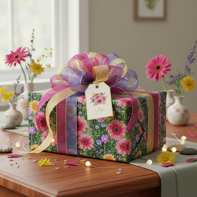 Helle Frühlingsblumenmuster Geschenkpapier (Von Creator hochgeladen)