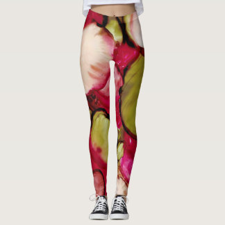 Helle Fuchsia Abstrakte Frauen Leggings