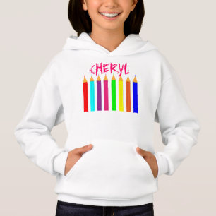 Helle Fun Rainbow Coloring Pencies Personalisiert Hoodie