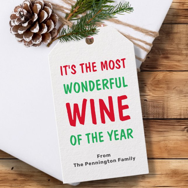 Helle Funny Wine Weihnachten Geschenkanhänger (Von Creator hochgeladen)