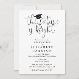 Helle Future Elegante Script Graduation Party Einladung