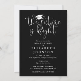 Helle Future Elegante Script Graduation Party Einladung