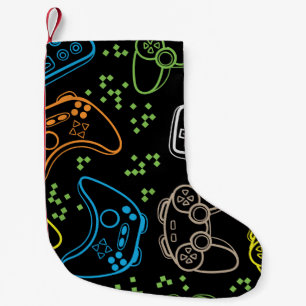 Helle Gaming-Joysticks: cooles Muster. Kleiner Weihnachtsstrumpf