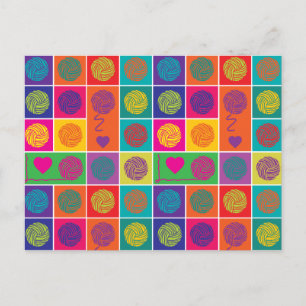 Helle Garne, Garne, Garnblock Gemustert Postkarte