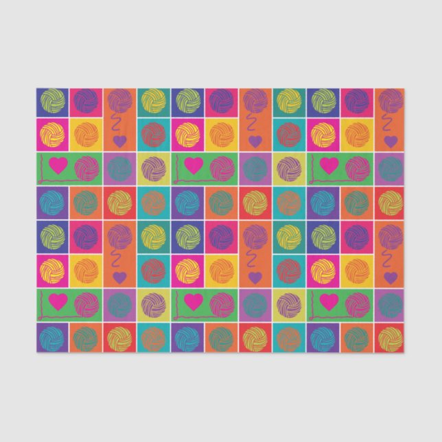 Helle Garne, Garne, Garnblock Gemustert Seidenpapier (Vorderseite)