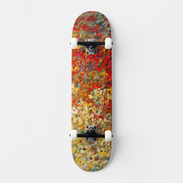 Helle Gartenmauer Frühlingsfest Wildblumen Skateboard (Vorderseite)