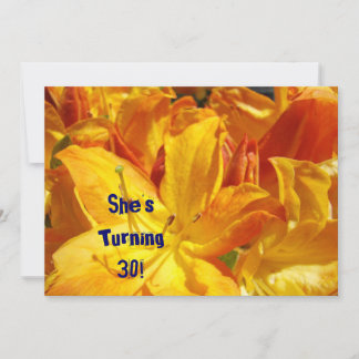 Helle Geburtstagsparty Einladungen! Orange Blume Einladung