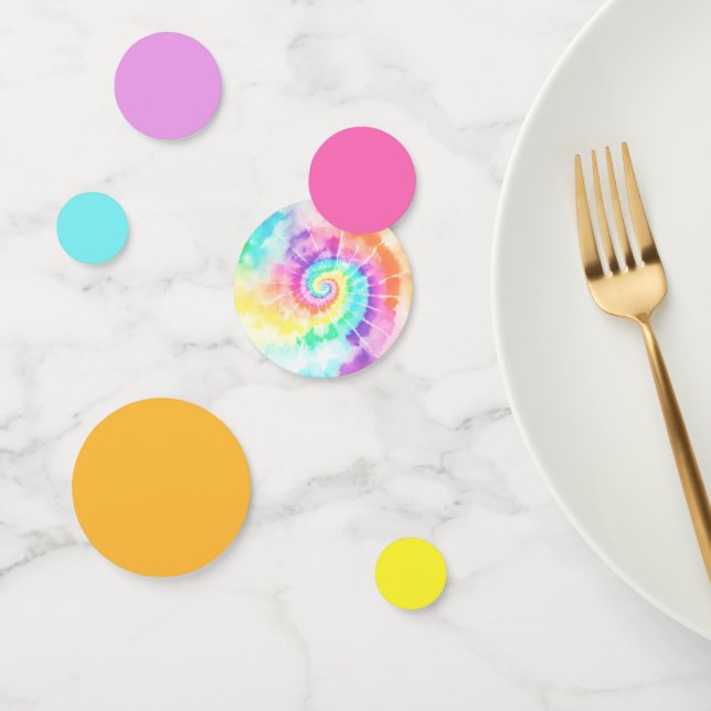 Helle Gefärbte Krawatte Rainbow Hippie Birthday Ta Konfetti (Gruppe)