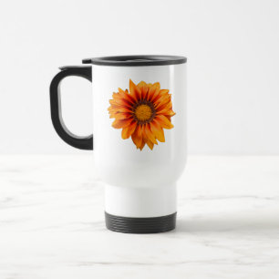 Helle gelb-orange Farbverlauf-Blumen-Ausschnitt Reisebecher