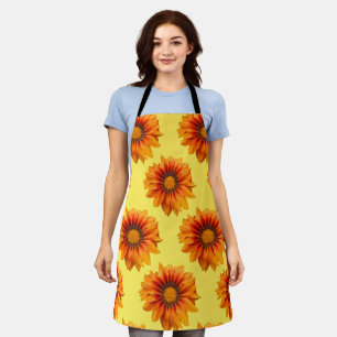 Helle gelb-orange Farbverlauf-Blumen-Ausschnitt Schürze