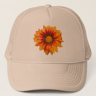 Helle gelb-orange Farbverlauf-Blumen-Ausschnitt Truckerkappe