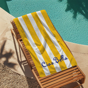 Helle gelb-orange Streifen   Ciao Bella Strandtuch