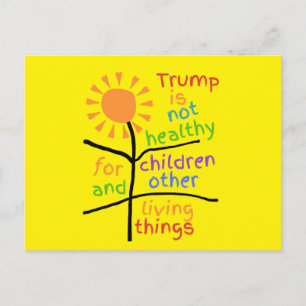 Helle gelbe Anti-Trump-Postkarte Postkarte