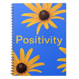 Helle, gelbe Blumen auf Royal Blue Notizblock