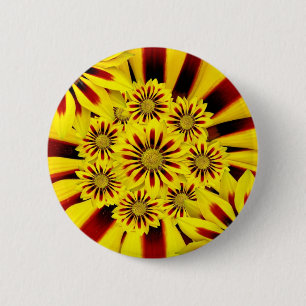 Helle gelbe Blumen Button