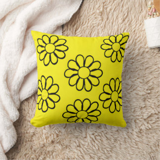 Helle gelbe Blumen-Kinderzimmer-Kunst Kissen