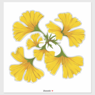 Helle gelbe Blumencluster Aufkleber
