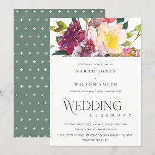 HELLE GELBE BLUSH BURGUNDY BLÖDY BUNCH BUNCH WEDIN EINLADUNG