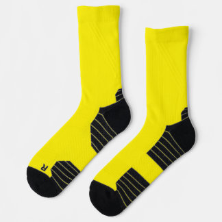 helle gelbe Crew-Socken mit kontrastreichen schwar Socken