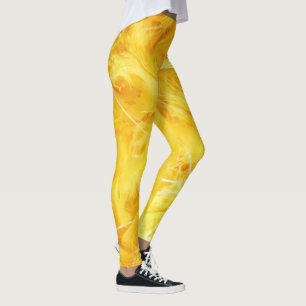 Helle gelbe Federn Leggings