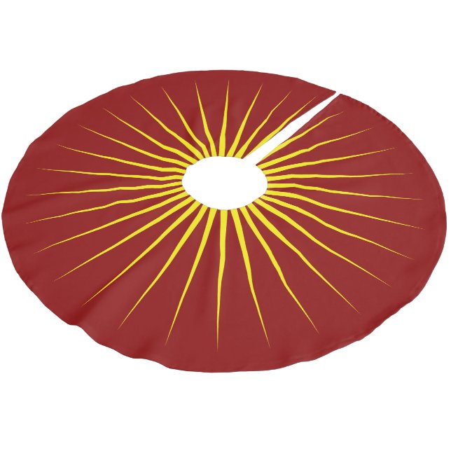 Helle gelbe leuchtende Sternmarkierung Weihnachten Polyester Weihnachtsbaumdecke (Schrägansicht)