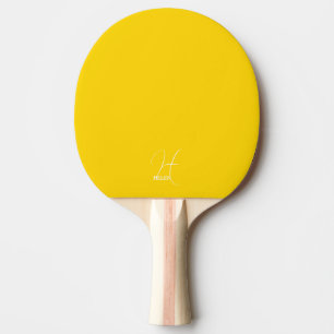 Helle gelbe monogrammierte Ping-Pong-Schläger Tischtennis Schläger