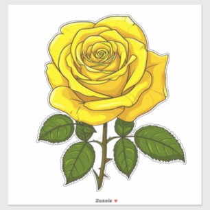 Helle gelbe Rose Aufkleber