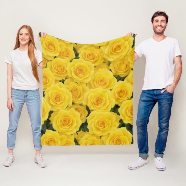 Helle gelbe Rose Fleecedecke (Beispiel)