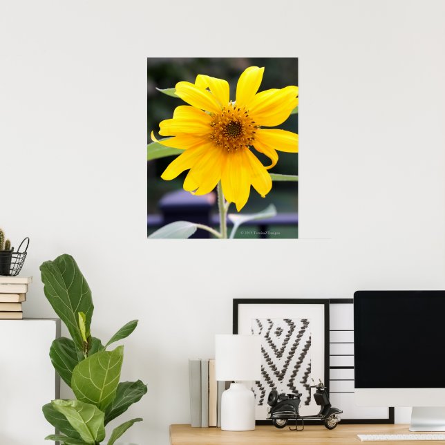 Helle gelbe Sonnenblume Poster (Heimbüro)