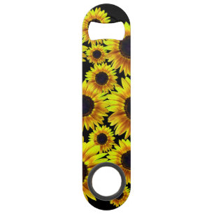 Helle gelbe Sonnenblume Speedflaschenöffner