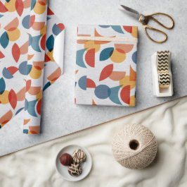 Helle geometrische Retro Abstraktes Mitteljahrhund Geschenkpapier