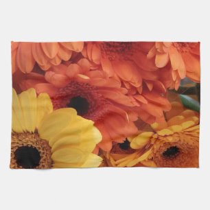 Helle Gerbera-Blume, Orangengelb, Flora Geschirrtuch