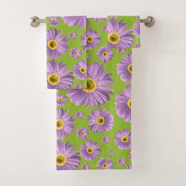 Helle Gerbera-Daisy-Muster Badhandtuch Set (Insitu)