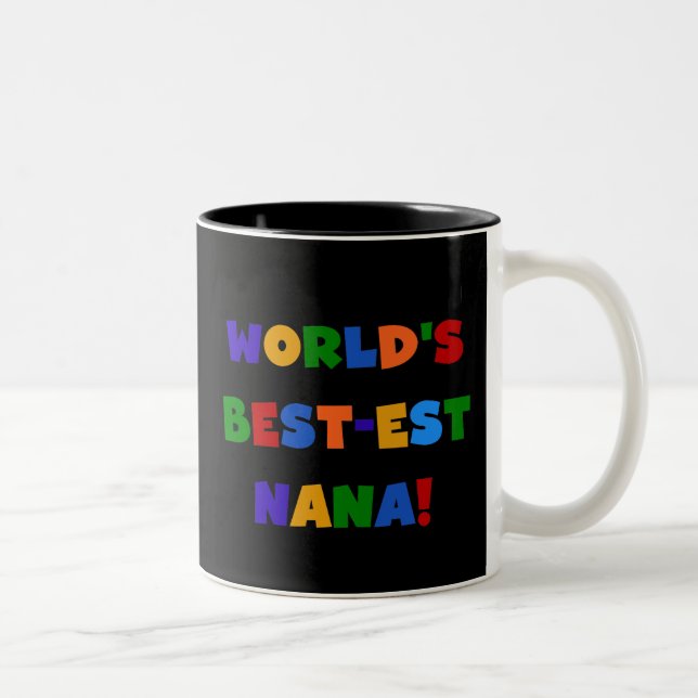 Helle Geschenke des Gut-est Nana der Welt Farb Zweifarbige Tasse (Rechts)
