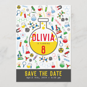 Helle geschlechtsneutrale Wissenschaft Reagenzglas Einladung