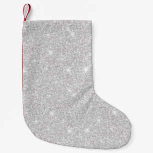 Helle Glanz Weiße Silberfarbe Frohe Weihnachten Kleiner Weihnachtsstrumpf