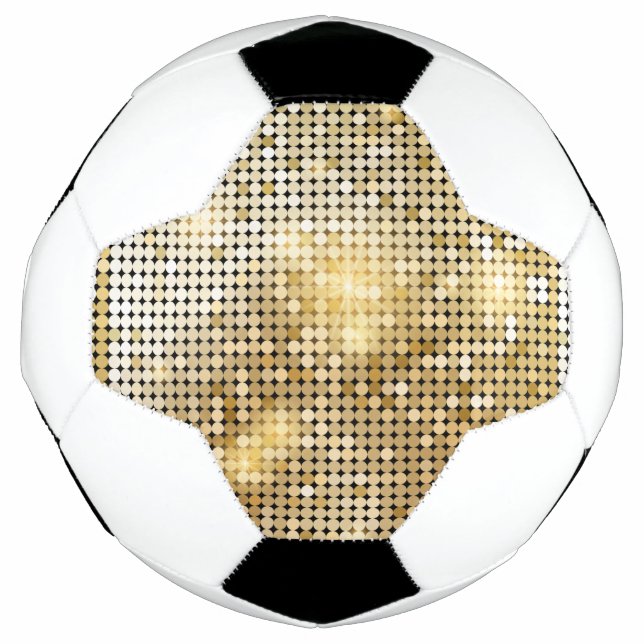 Helle, glänzende Pailletten-Glitzer Disco-Ball Fußball (Vorderseite)