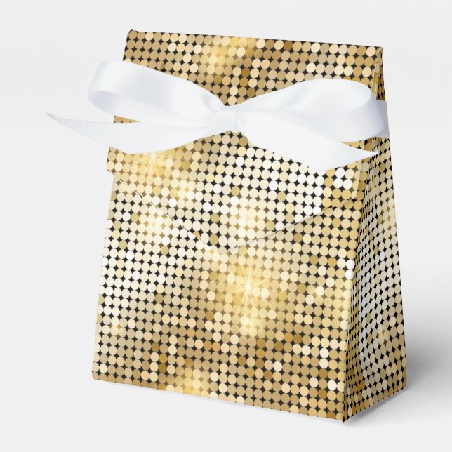 Helle, glänzende Pailletten-Glitzer Disco-Ball Geschenkschachtel (Vorderseite)