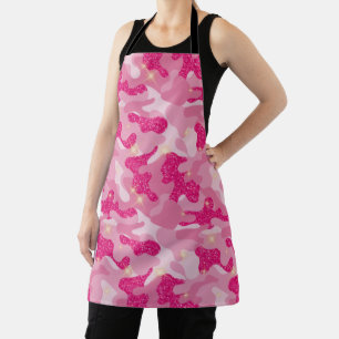 Helle Glitzernde Rosa Tarnung Chic Camo Liebhaber Schürze